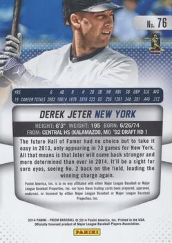 2014 Panini Prizm #76 Derek Jeter Back