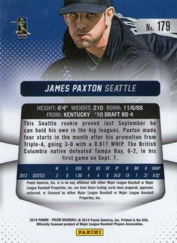 2014 Panini Prizm #179 James Paxton Back