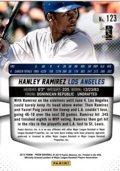 2014 Panini Prizm #123 Hanley Ramirez Back
