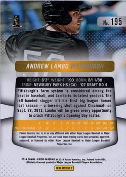 2014 Panini Prizm #195 Andrew Lambo Back