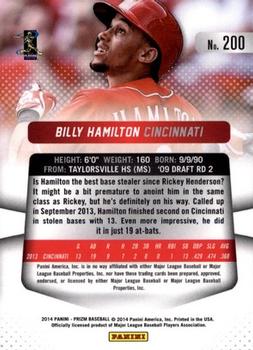 2014 Panini Prizm #200 Billy Hamilton Back