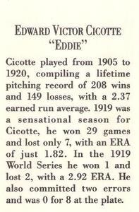 1992 Manning 1919 Black Sox Reprints #NNO Eddie Cicotte Back