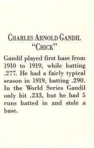 1992 Manning 1919 Black Sox Reprints #NNO Chick Gandil Back