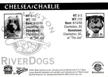 2001 Multi-Ad Charleston RiverDogs #29 Chelsea / Charlie Back