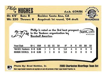 2005 Charleston RiverDogs #NNO Philip Hughes Back