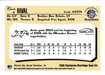 2005 Charleston RiverDogs #NNO Kevin Rival Back