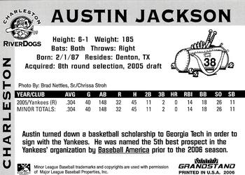 2006 Grandstand Charleston RiverDogs #NNO Austin Jackson Back