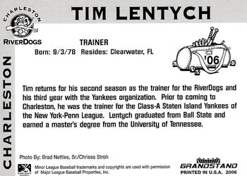 2006 Grandstand Charleston RiverDogs #NNO Tim Lentych Back