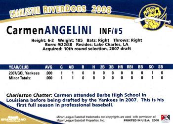 2008 Grandstand Charleston RiverDogs #NNO Carmen Angelini Back
