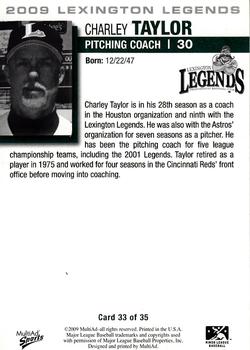 2009 MultiAd Lexington Legends #33 Charley Taylor Back