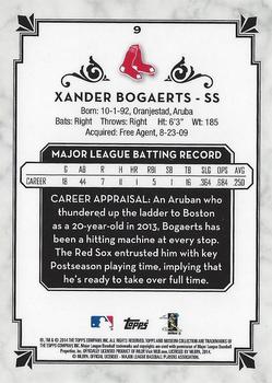 2014 Topps Museum Collection - Green #9 Xander Bogaerts Back