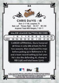 2014 Topps Museum Collection - Green #34 Chris Davis Back