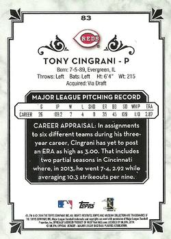 2014 Topps Museum Collection - Blue #83 Tony Cingrani Back