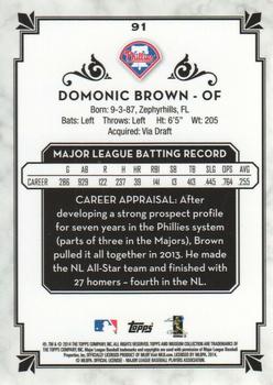 2014 Topps Museum Collection - Blue #91 Domonic Brown Back