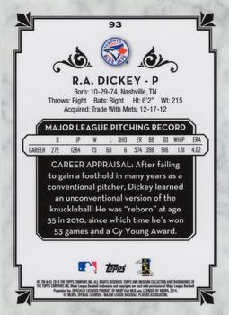 2014 Topps Museum Collection - Blue #93 R.A. Dickey Back