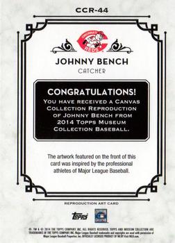 2014 Topps Museum Collection - Canvas Collection #CCR-44 Johnny Bench Back