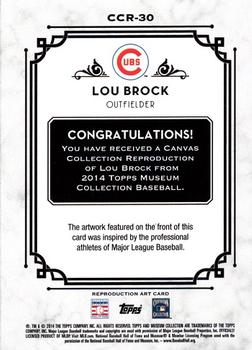 2014 Topps Museum Collection - Canvas Collection #CCR-30 Lou Brock Back