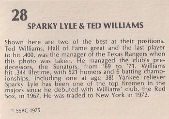 1975 SSPC 42 #28 Sparky Lyle / Ted Williams Back