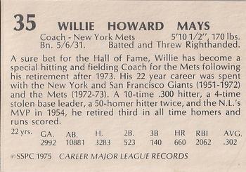1975 SSPC 42 #35 Willie Mays Back