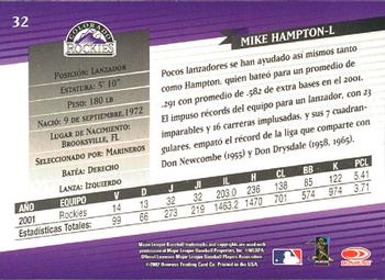 2002 Donruss Super Estrellas #32 Mike Hampton Back