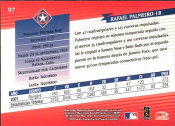 2002 Donruss Super Estrellas #97 Rafael Palmeiro Back