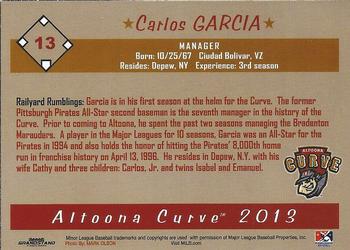 2013 Grandstand Altoona Curve #NNO Carlos Garcia Back
