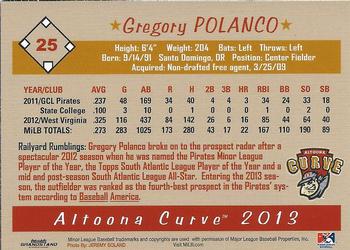 2013 Grandstand Altoona Curve #NNO Gregory Polanco Back