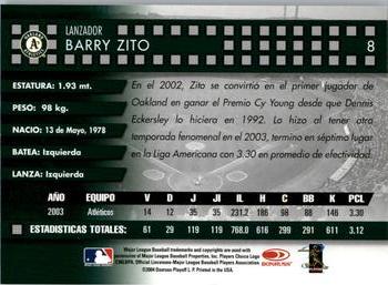 2004 Donruss Estrellas #8 Barry Zito Back