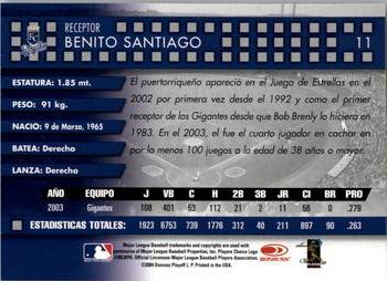 2004 Donruss Estrellas #11 Benito Santiago Back