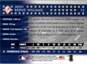 2004 Donruss Estrellas #12 Bernie Williams Back