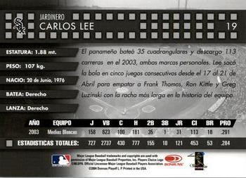 2004 Donruss Estrellas #19 Carlos Lee Back