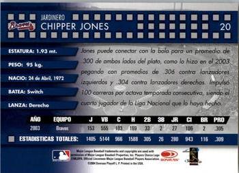 2004 Donruss Estrellas #20 Chipper Jones Back