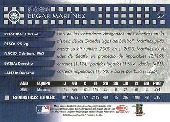 2004 Donruss Estrellas #27 Edgar Martinez Back