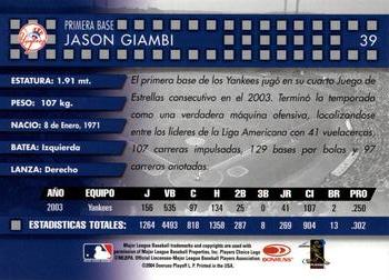 2004 Donruss Estrellas #39 Jason Giambi Back