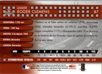 2004 Donruss Estrellas #87 Roger Clemens Back