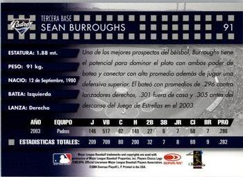 2004 Donruss Estrellas #91 Sean Burroughs Back