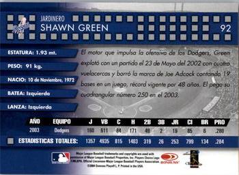 2004 Donruss Estrellas #92 Shawn Green Back