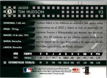 2004 Donruss Estrellas #93 Tim Hudson Back