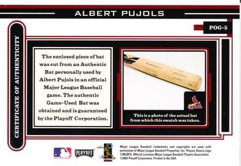 2003 Playoff Piece of the Game #POG-5 Albert Pujols Back