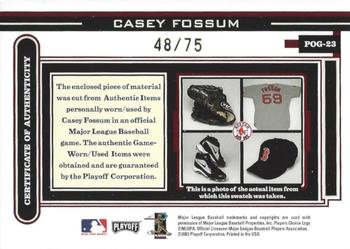 2003 Playoff Piece of the Game #POG-23 Casey Fossum Back