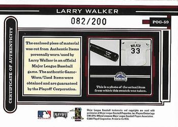2003 Playoff Piece of the Game #POG-59 Larry Walker Back