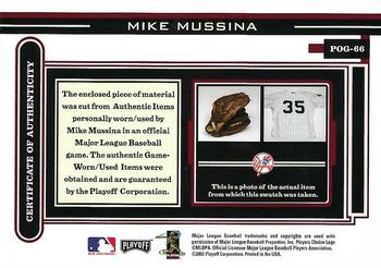 2003 Playoff Piece of the Game #POG-66 Mike Mussina Back