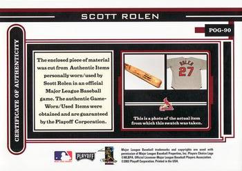 2003 Playoff Piece of the Game #POG-90 Scott Rolen Back
