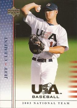 2003 Upper Deck USA Baseball National Team #USA 10 Jeff Clement Front
