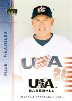 2003 Upper Deck USA Baseball National Team #USA 24 Mike Weathers Front