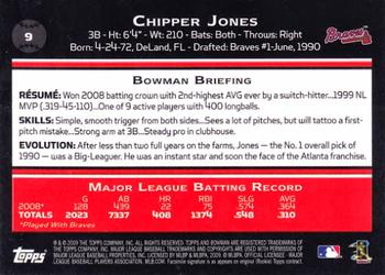 2009 Bowman #9 Chipper Jones Back