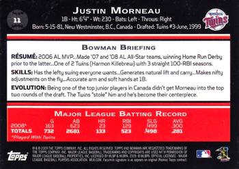 2009 Bowman #11 Justin Morneau Back