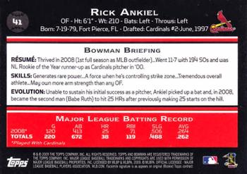 2009 Bowman #41 Rick Ankiel Back