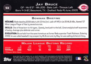 2009 Bowman #53 Jay Bruce Back