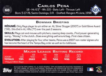 2009 Bowman #60 Carlos Pena Back